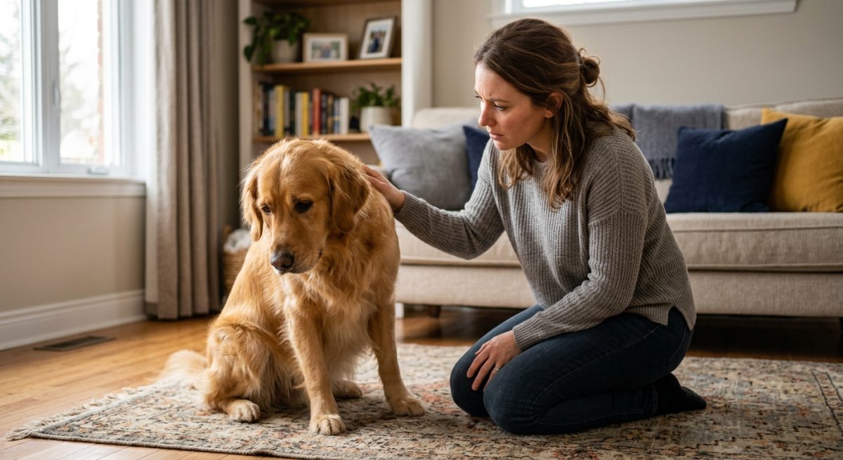 Câine din rasa Shar Pei afară pe iarbă având probleme digestive